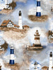 Premium Anti-Pill Lighthouses Fleece 537 "LAST PIECE MEASURES 1 YARD 27 INCHES"