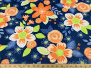 Anti Pill Ventura Floral Navy Fleece 551