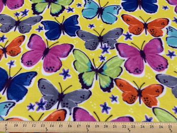 Anti Pill Butterfly Mustard Fleece 554