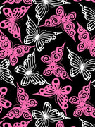 Premium Anti-Pill Butterfly Pink Fuchsia Fleece 55