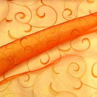 Embroidered Organza Orange