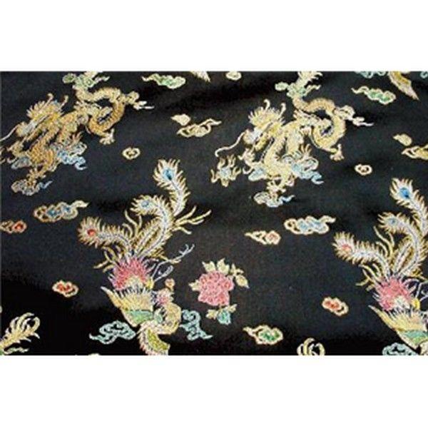 Chinese Satin Dragon/Phoenix Brocade Black | SY Fabrics Chinese Satin Dragon/Phoenix Brocade Black | SY Fabrics