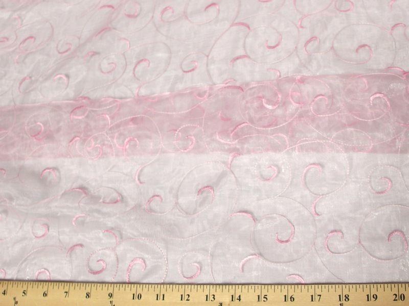 Embroidered Organza Pink