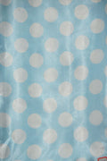 Polka Dot Charmeuse Satin BABY BLUE WHITE SP-108