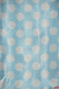 Polka Dot Charmeuse Satin BABY BLUE WHITE SP-108