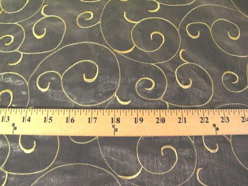 Embroidered Organza Gold