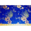 Chinese Satin Floral Brocade Royal Blue