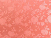 Floral Satin Brocade Coral