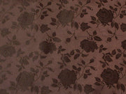 Floral Satin Brocade Brown