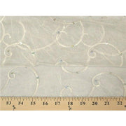 Embroidered Swirl Sequins Organza IVORY EM-15
