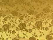 Floral Satin Brocade Gold