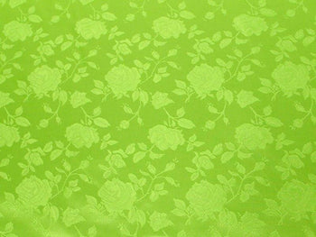 Floral Satin Brocade Light Lime