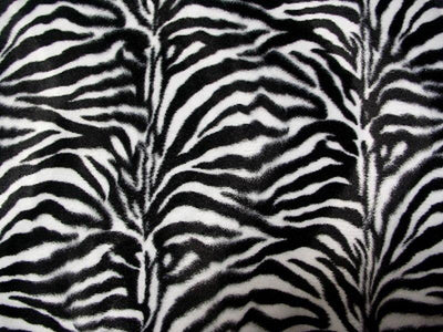 Velboa Small Black White Zebra Prints