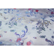 Chinese Satin Dragon/Phoenix Brocade White