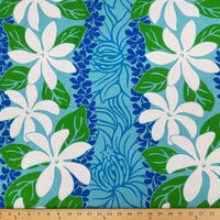 TURQUOISE FLORAL HP-16 "LAST PIECE MEASURES 1 YARD 30 INCHES"