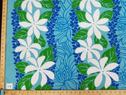 TURQUOISE FLORAL HP-16 "LAST PIECE MEASURES 1 YARD 30 INCHES"