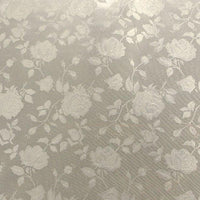 Floral Satin Brocade Silver