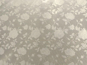 Floral Satin Brocade Silver