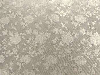 Floral Satin Brocade Silver