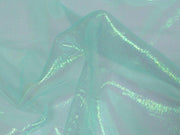 Irridescent Crinkled Barbie Organza Aqua