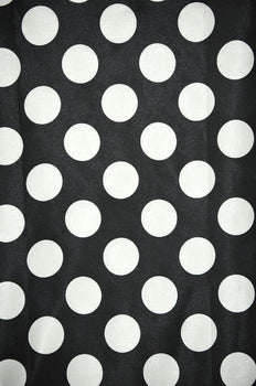 Polka Dot Charmeuse Satin BLACK WHITE SP-111