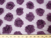 Rose Bud Chiffon Mesh Plum