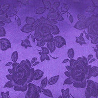 Floral Satin Brocade Medium Rose Purple