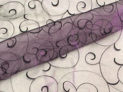Embroidered Organza PLUM