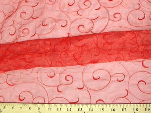 Embroidered Organza Red