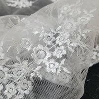 SWATCHES White Fancy Embroidery Mesh Lace