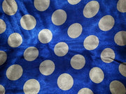 Polka Dot Charmeuse Satin ROYAL BLUE WHITE SP-113