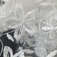 SWATCHES White Fancy Embroidery Mesh Lace
