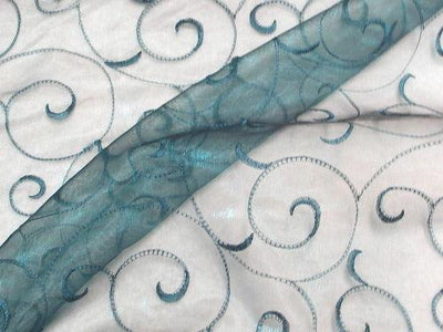 Embroidered Organza TEAL