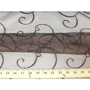Embroidered Swirl Sequins Organza BROWN EM-14