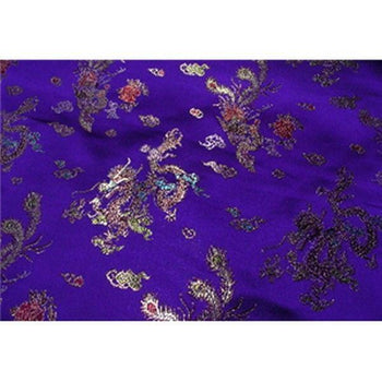 Chinese Satin Dragon/Phoenix Brocade Dark Purple Dye Lot 2