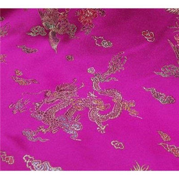 Chinese Satin Dragon/Phoenix Brocade Fuchsia