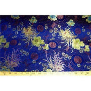 Chinese Satin Floral Brocade Navy