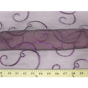 Embroidered Swirl Sequins Organza PURPLE EM-26