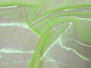 Irridescent Crinkled Barbie Organza Lime