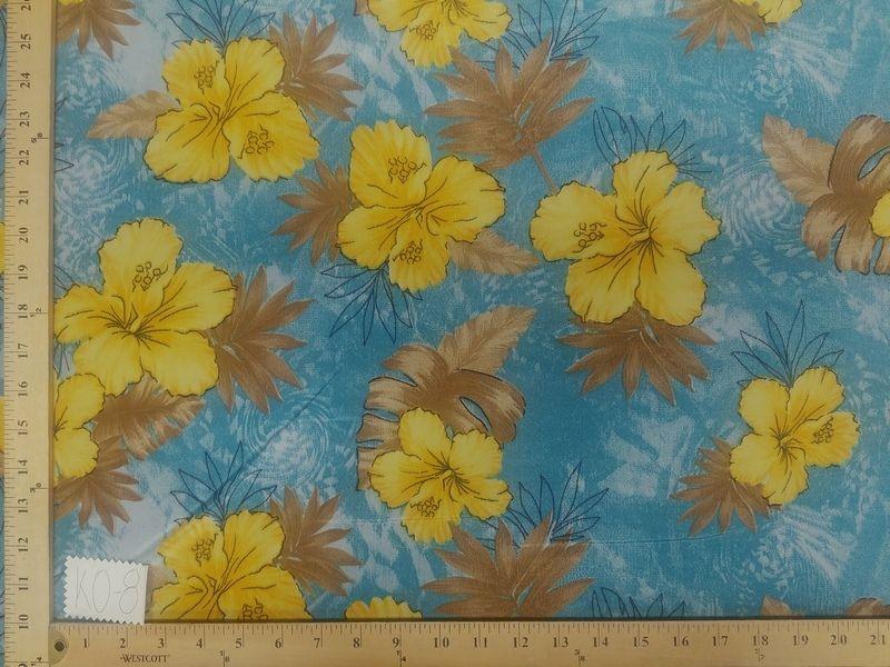 Koshibo Prints Blue Yellow Hibiscus KO-8