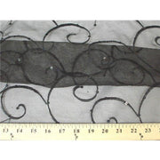 Embroidered Swirl Sequins Organza BLACK EM-18