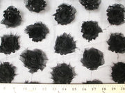 Rose Bud Chiffon Mesh Black