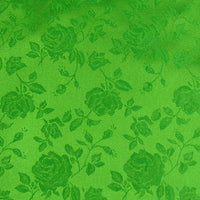 Floral Satin Brocade Lime Green
