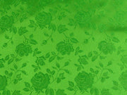 Floral Satin Brocade Lime Green