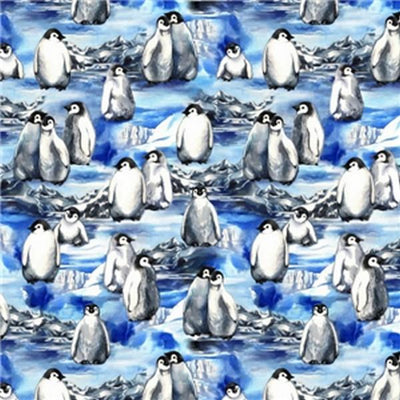 Premium Anti-Pill Ice Floe Penguins Fleece 589