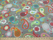 Premium Anti-Pill Paisley On Gray Fleece 62
