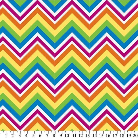 Anti-Pill Rainbow Chevron Fleece 636