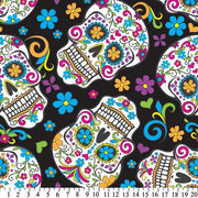 Premium Anti-Pill Skulls Día de Muertos Black Fleece 660