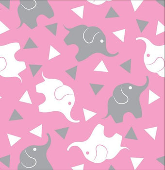 Premium Anti-Pill Elephant Confetti Pink Grey Fleece 753 (LAST PIECE MEASURES 1 YARD 20 INCHES"