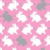 Premium Anti-Pill Bedtime Bunny Grey Pink Fleece 755